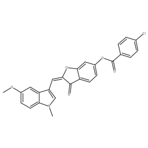 (2E)-2-[(5-methoxy-1-methyl-1H-indol-3-yl)methylidene]-3-oxo-2,3-dihydro-1-benzofuran-6-yl 4-chlorobenzoate Structure