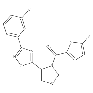 [4-[3-(3-Chlorophenyl)-1,2,4-oxadiazol-5-yl]-1,3-thiazolidin-3-yl]-(5-methylthiophen-2-yl)methanone Structure