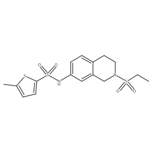 N-(2-(ethylsulfonyl)-1,2,3,4-tetrahydroisoquinolin-7-yl)-5-methylthiophene-2-sulfonamide Structure