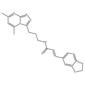 (2E)-3-(1,3-benzodioxol-5-yl)-N-[3-(5,7-dimethyl[1,2,4]triazolo[4,3-a]pyrimidin-3-yl)propyl]prop-2-enamide结构式