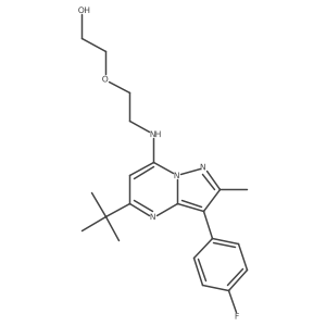 2-(2-{[5-Tert-butyl-3-(4-fluorophenyl)-2-methylpyrazolo[1,5-a]pyrimidin-7-yl]amino}ethoxy)ethanol Structure