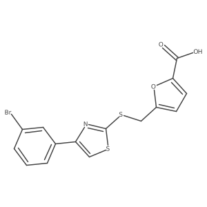 5-({[4-(3-Bromophenyl)-1,3-thiazol-2-yl]sulfanyl}methyl)furan-2-carboxylic acid结构式