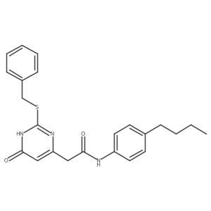 N-(4-Butylphenyl)-1,6-dihydro-6-oxo-2-[(phenylmethyl)thio]-4-pyrimidineacetamide结构式