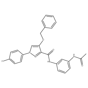N-(3-acetamidophenyl)-4-(benzyloxy)-1-(4-fluorophenyl)-1H-pyrazole-3-carboxamide Structure