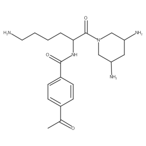 4-Acetyl-N-((S)-6-amino-1-((3R,5S)-3,5-diaminopiperidin-1-yl)-1-oxohexan-2-yl)benzamide结构式