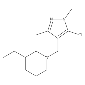 1-[(5-Chloro-1,3-dimethyl-1H-pyrazol-4-yl)methyl]-3-ethylpiperidine结构式