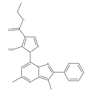 ethyl 5-amino-1-(3,5-dimethyl-2-phenylpyrazolo[1,5-a]pyrimidin-7-yl)-1H-pyrazole-4-carboxylate Structure