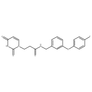 3-(2,4-dioxopyrimidin-1-yl)-N-[[3-(4-fluorophenoxy)phenyl]methyl]propanamide结构式