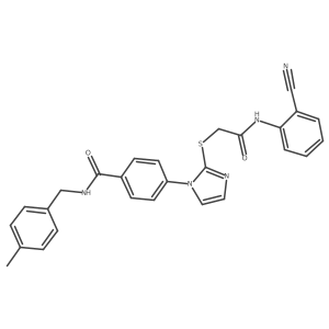 4-(2-((2-((2-cyanophenyl)amino)-2-oxoethyl)thio)-1H-imidazol-1-yl)-N-(4-methylbenzyl)benzamide Structure