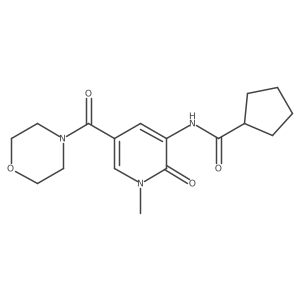 N-(1-methyl-5-(morpholine-4-carbonyl)-2-oxo-1,2-dihydropyridin-3-yl)cyclopentanecarboxamide Structure