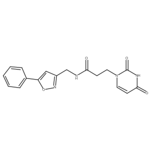 3-(2,4-dioxo-3,4-dihydropyrimidin-1(2H)-yl)-N-((5-phenylisoxazol-3-yl)methyl)propanamide结构式