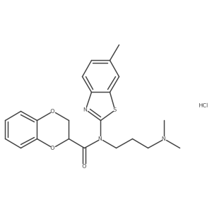 N-(3-(dimethylamino)propyl)-N-(6-methylbenzo[d]thiazol-2-yl)-2,3-dihydrobenzo[b][1,4]dioxine-2-carboxamide hydrochloride结构式