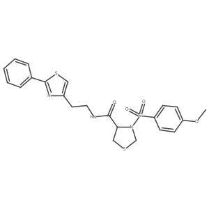 3-(4-Methoxybenzenesulfonyl)-N-[2-(2-phenyl-1,3-thiazol-4-YL)ethyl]-1,3-thiazolidine-4-carboxamide Structure
