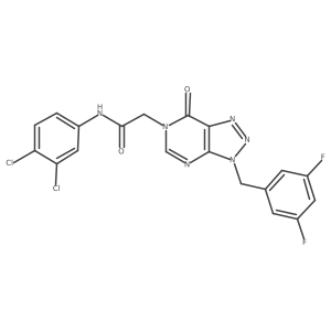 N-(3,4-Dichlorophenyl)-3-[(3,5-difluorophenyl)methyl]-3,7-dihydro-7-oxo-6H-1,2,3-triazolo[4,5-d]pyrimidine-6-acetamide结构式