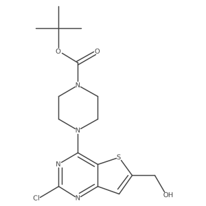 Tert-butyl 4-[2-chloro-6-(hydroxymethyl)thieno[3,2-d]pyrimidin-4-yl]piperazine-1-carboxylate Structure