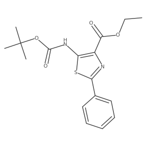 Ethyl 5-(tert-butoxycarbonylamino)-2-phenylthiazole-4-carboxylate结构式