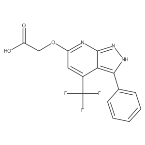 Acetic acid, 2-[[3-phenyl-4-(trifluoromethyl)-1H-pyrazolo[3,4-b]pyridin-6-yl]oxy]- Structure
