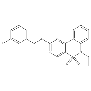 6-ethyl-2-[(3-fluorobenzyl)sulfanyl]-6H-pyrimido[5,4-c][2,1]benzothiazine 5,5-dioxide Structure
