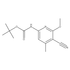 Tert-butyl (5-cyano-6-methoxy-4-methylpyridin-2-yl)carbamate结构式