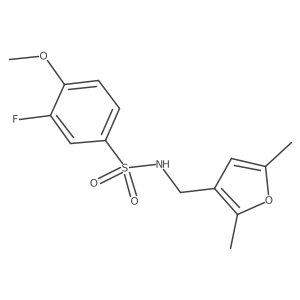 N-((2,5-dimethylfuran-3-yl)methyl)-3-fluoro-4-methoxybenzenesulfonamide结构式