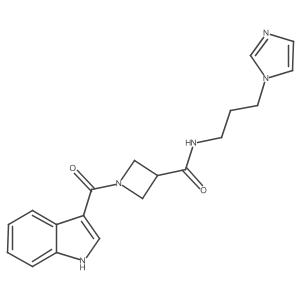 N-(3-(1H-imidazol-1-yl)propyl)-1-(1H-indole-3-carbonyl)azetidine-3-carboxamide结构式