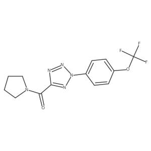 pyrrolidin-1-yl(2-(4-(trifluoromethoxy)phenyl)-2H-tetrazol-5-yl)methanone结构式