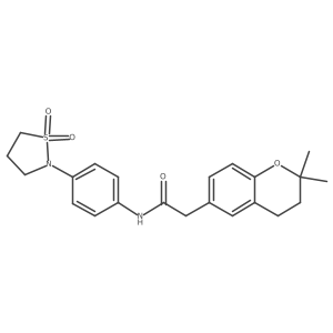 2-(2,2-dimethyl-3,4-dihydro-2H-chromen-6-yl)-N-[4-(1,1-dioxido-1,2-thiazolidin-2-yl)phenyl]acetamide结构式