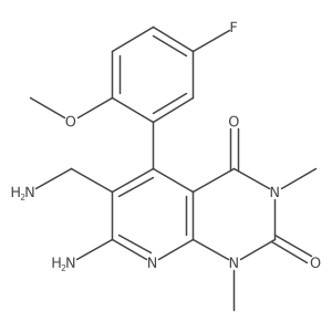 Pyrido[2,3-d]pyrimidine-2,4(1H,3H)-dione, 7-amino-6-(aminomethyl)-5-(5-fluoro-2-methoxyphenyl)-1,3-dimethyl- Structure