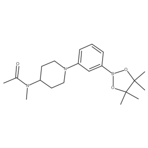 N-Methyl-N-(1-(3-(4,4,5,5-tetramethyl-1,3,2-dioxaborolan-2-yl)phenyl)piperidin-4-yl)acetamide结构式