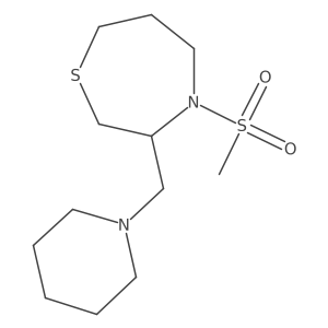 4-(Methylsulfonyl)-3-(piperidin-1-ylmethyl)-1,4-thiazepane结构式
