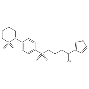 4-(1,1-dioxido-1,2-thiazinan-2-yl)-N-(3-(furan-3-yl)-3-hydroxypropyl)benzenesulfonamide Structure