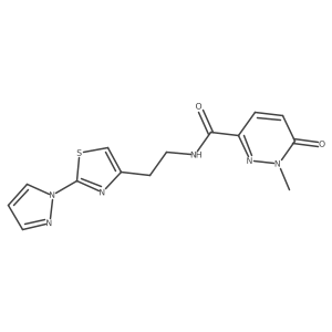 1-methyl-6-oxo-N-{2-[2-(1H-pyrazol-1-yl)-1,3-thiazol-4-yl]ethyl}-1,6-dihydropyridazine-3-carboxamide结构式