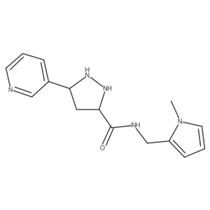 N-[(1-methylpyrrol-2-yl)methyl]-5-pyridin-3-ylpyrazolidine-3-carboxamide Structure