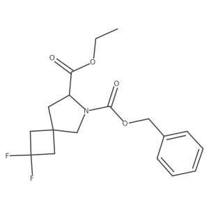 O6-benzyl O7-ethyl (7S)-2,2-difluoro-6-azaspiro[3.4]octane-6,7-dicarboxylate结构式