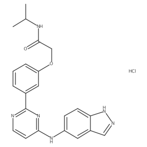 2-{3-[(4E)-4-[(1H-indazol-5-yl)imino]-1,4-dihydropyrimidin-2-yl]phenoxy}-N-(propan-2-yl)acetamide hydrochloride Structure