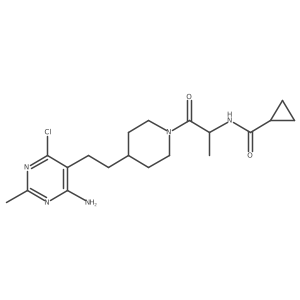 N-(1-(4-(2-(4-Amino-6-chloro-2-methylpyrimidin-5-yl)ethyl)piperidin-1-yl)-1-oxopropan-2-yl)cyclopropanecarboxamide Structure