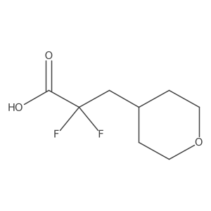 2,2-Difluoro-3-(oxan-4-yl)propanoic acid Structure