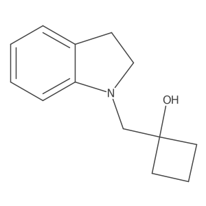 1-[(2,3-dihydro-1H-indol-1-yl)methyl]cyclobutan-1-ol结构式