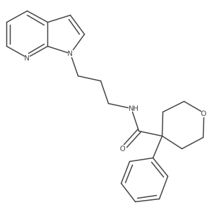 N-(3-(1H-pyrrolo[2,3-b]pyridin-1-yl)propyl)-4-phenyltetrahydro-2H-pyran-4-carboxamide结构式