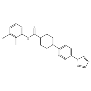 1-(6-(1H-1,2,4-triazol-1-yl)pyridazin-3-yl)-N-(3-chloro-2-methylphenyl)piperidine-4-carboxamide Structure