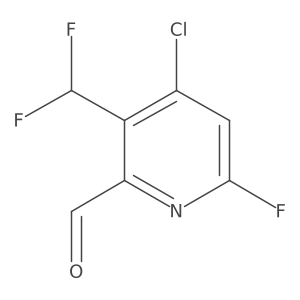 4-Chloro-3-(difluoromethyl)-6-fluoropicolinaldehyde结构式