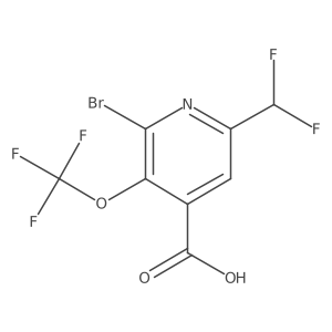 2-Bromo-6-(difluoromethyl)-3-(trifluoromethoxy)isonicotinic acid结构式