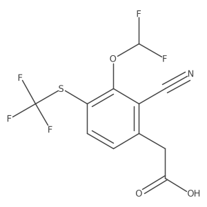 2-(2-Cyano-3-(difluoromethoxy)-4-((trifluoromethyl)thio)phenyl)acetic acid Structure