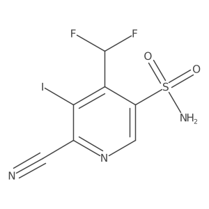 6-Cyano-4-(difluoromethyl)-5-iodopyridine-3-sulfonamide Structure
