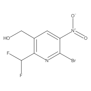(6-Bromo-2-(difluoromethyl)-5-nitropyridin-3-yl)methanol结构式