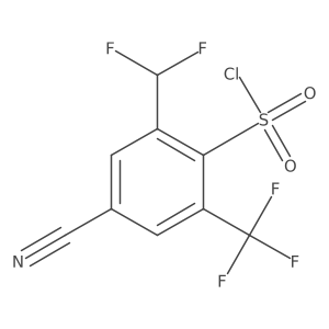 4-Cyano-2-difluoromethyl-6-(trifluoromethyl)benzenesulfonyl chloride Structure