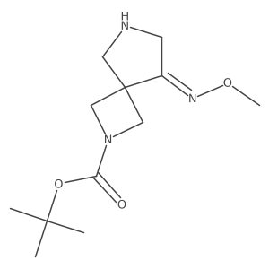 2,6-Diazaspiro[3.4]octane-2-carboxylic acid,8-(methoxyimino)-,1,1-dimethylethyl ester结构式