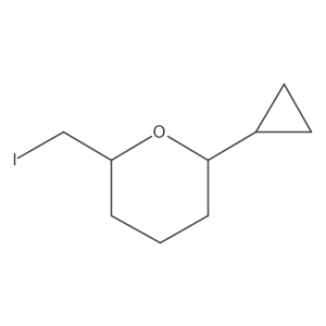 2-Cyclopropyl-6-(iodomethyl)oxane结构式