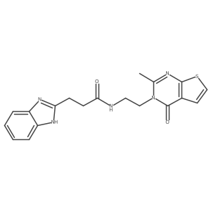 3-(1H-benzo[d]imidazol-2-yl)-N-(2-(2-methyl-4-oxothieno[2,3-d]pyrimidin-3(4H)-yl)ethyl)propanamide Structure