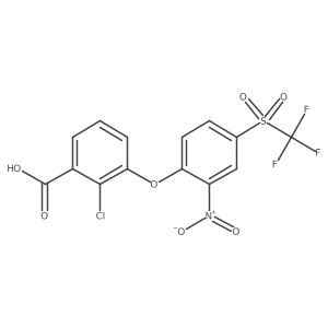 2-Chloro-3-[2-nitro-4-[(trifluoromethyl)sulfonyl]phenoxy]benzoic acid Structure